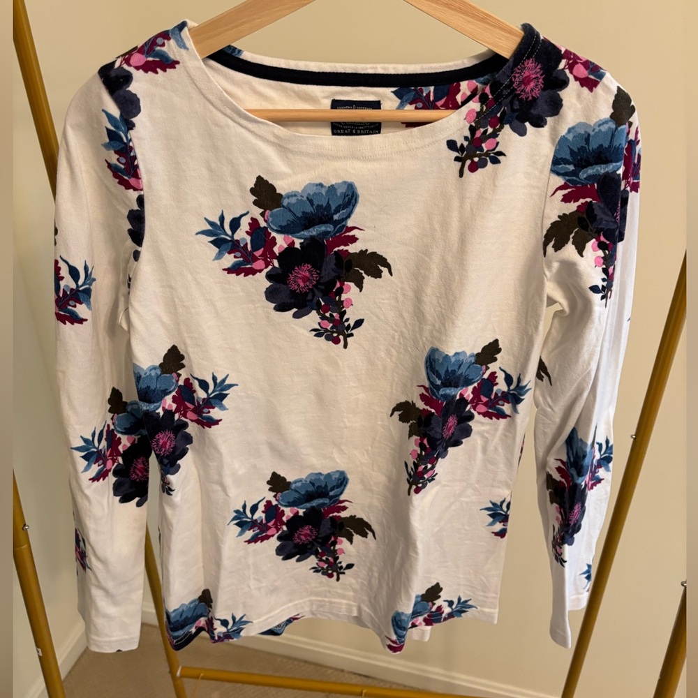 Joules long sleeve top with floral pattern
